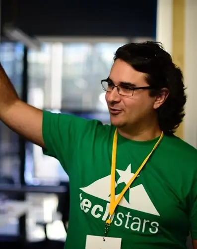 Dan Khan speaking at a startup event